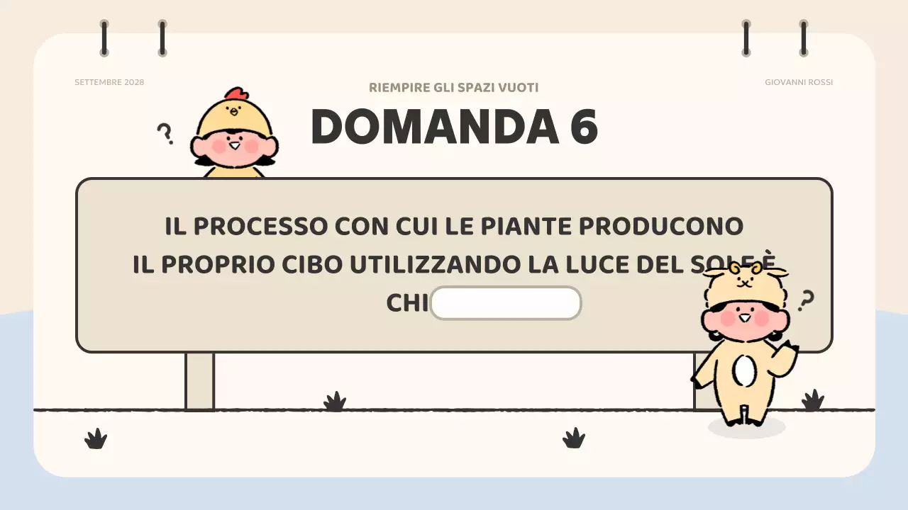 materiale per quiz di animazione beige