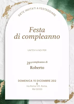 Invito di compleanno elegante bianco