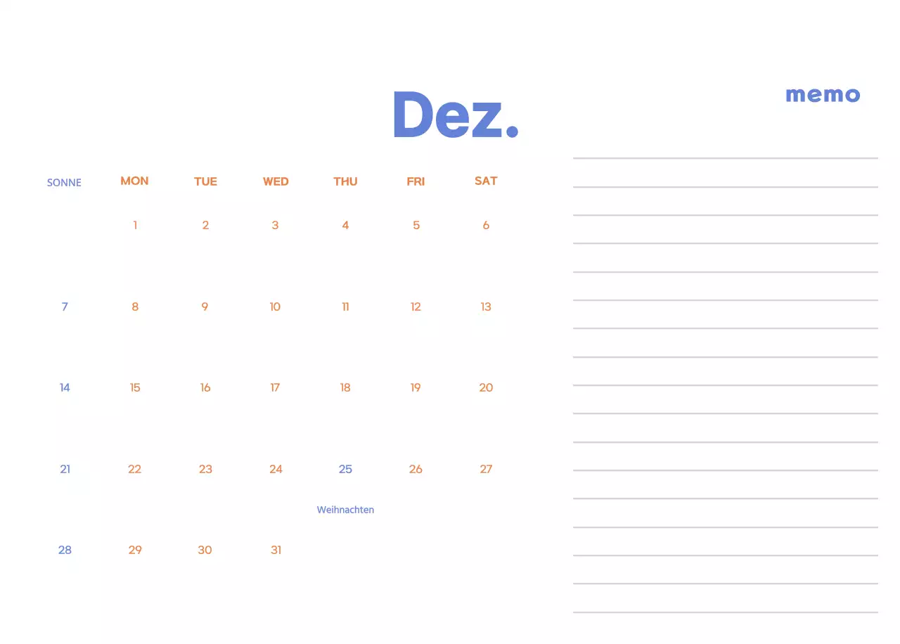 Geschäftskalender mit niedlichen Illustrationen