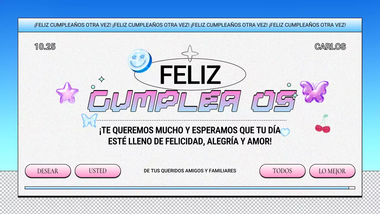 diseño de cumpleaños retro morado