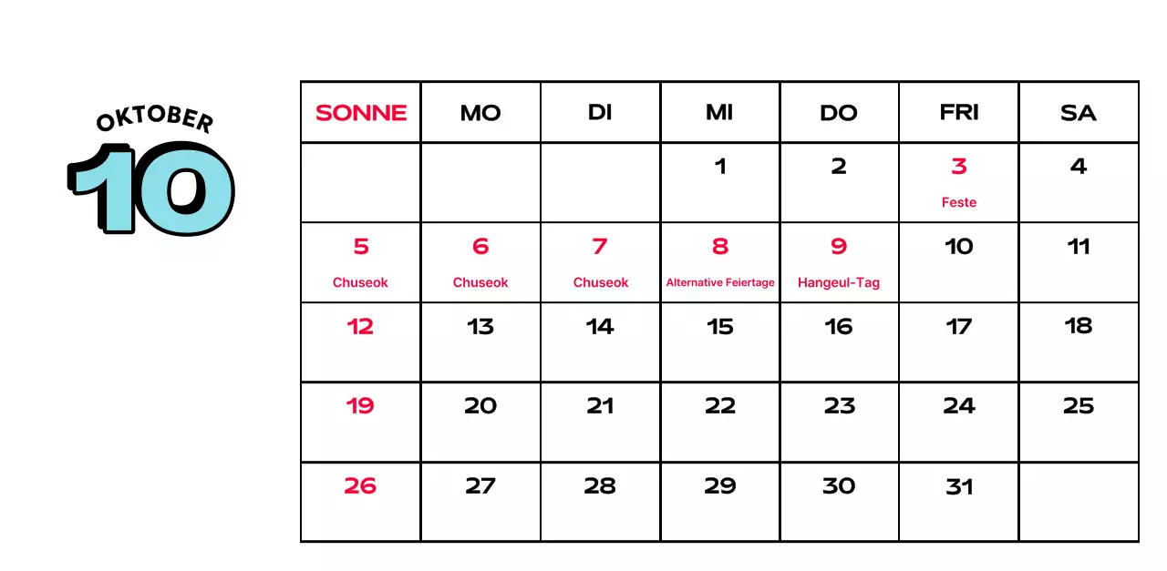 Bunte Kalender mit einer Vielzahl von Retro-Illustrationen