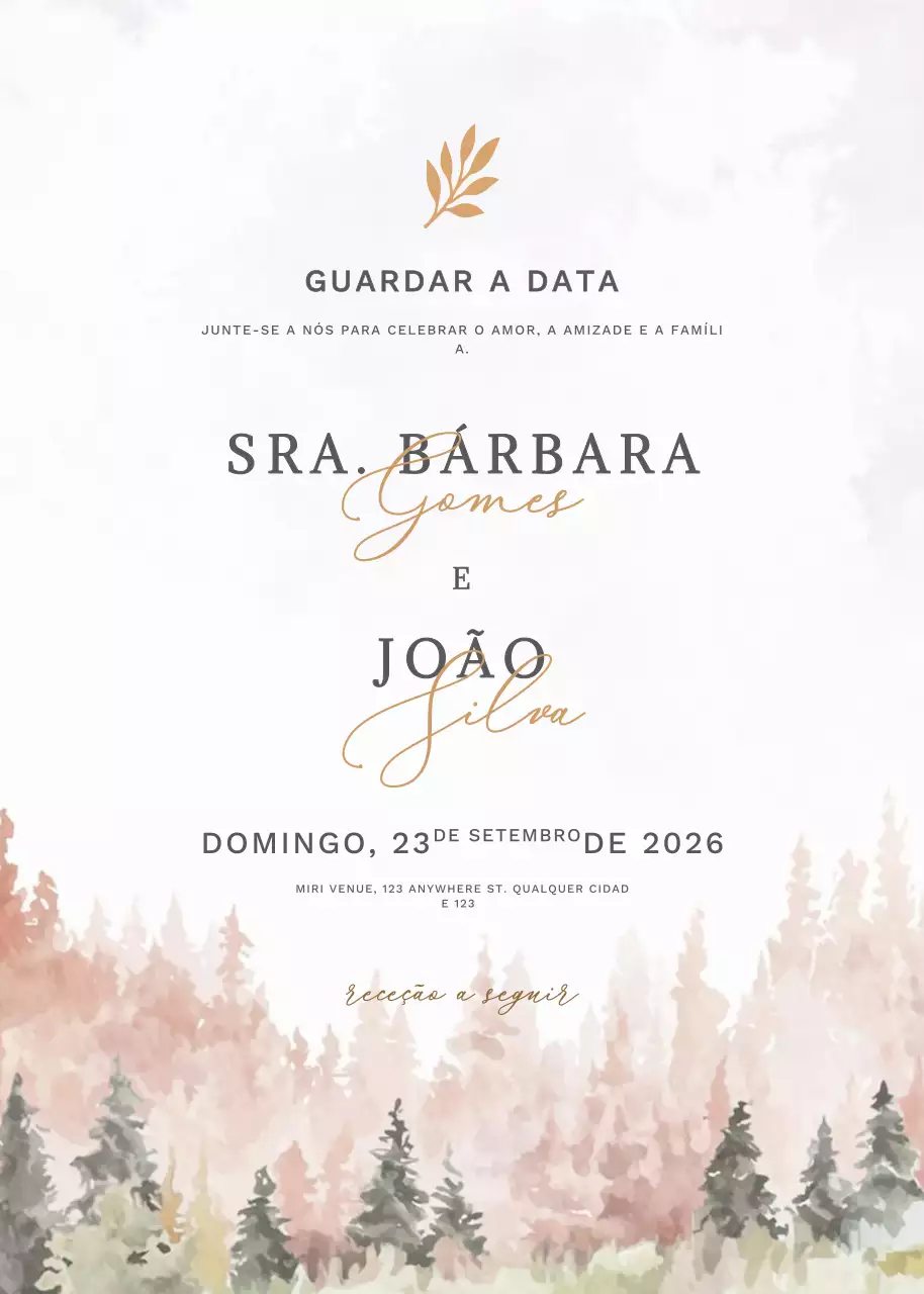 convite de casamento bege e elegante