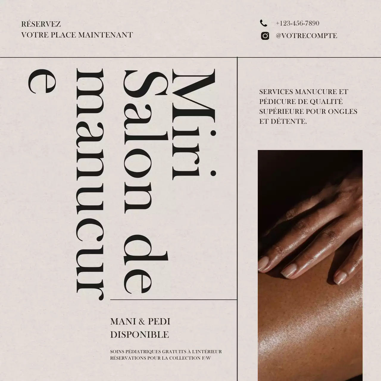 Promotion d'ongles élégants beiges