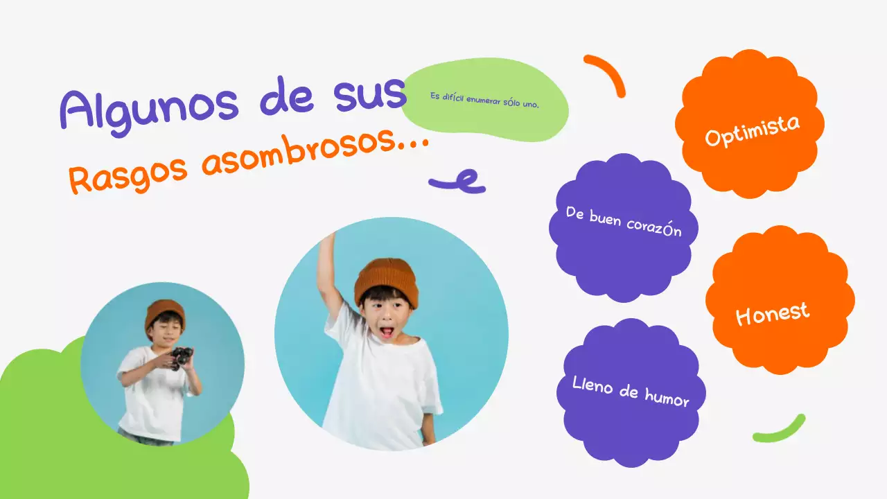 Naranja Verde Juguetón Presentación de cumpleaños