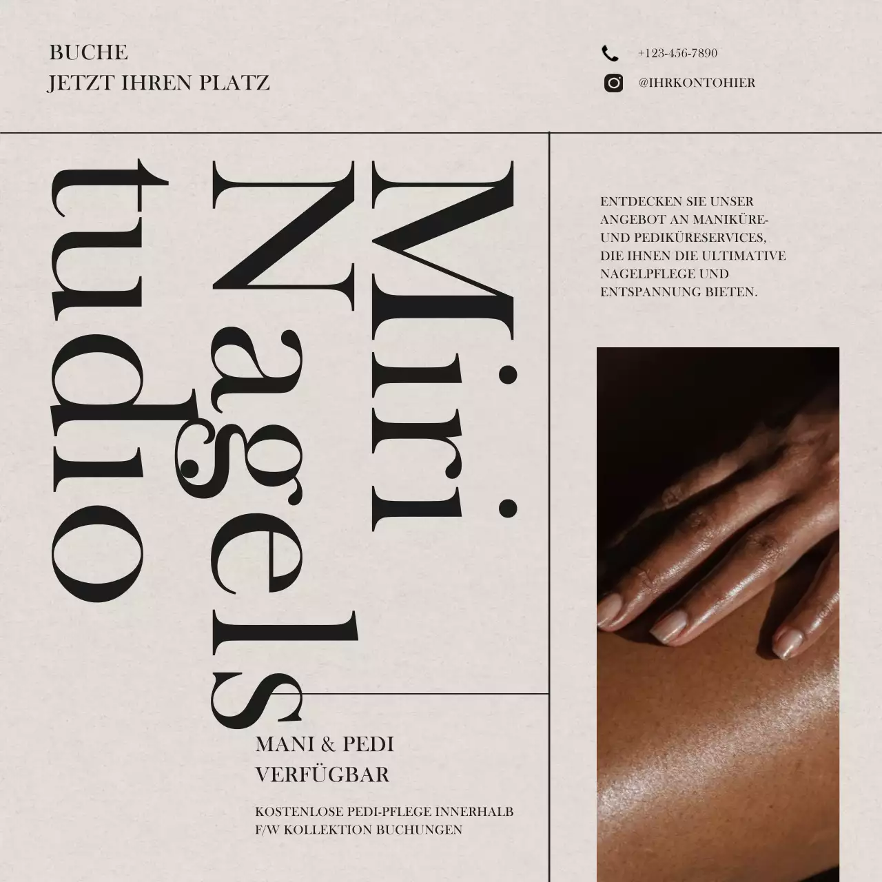 beige elegante Nagelaktion