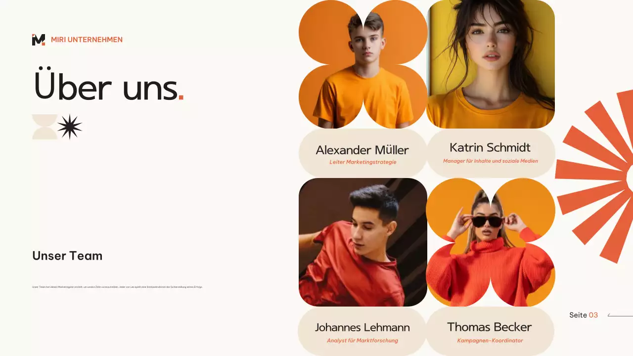 Orange-beige moderner Marketingplan geometrisch