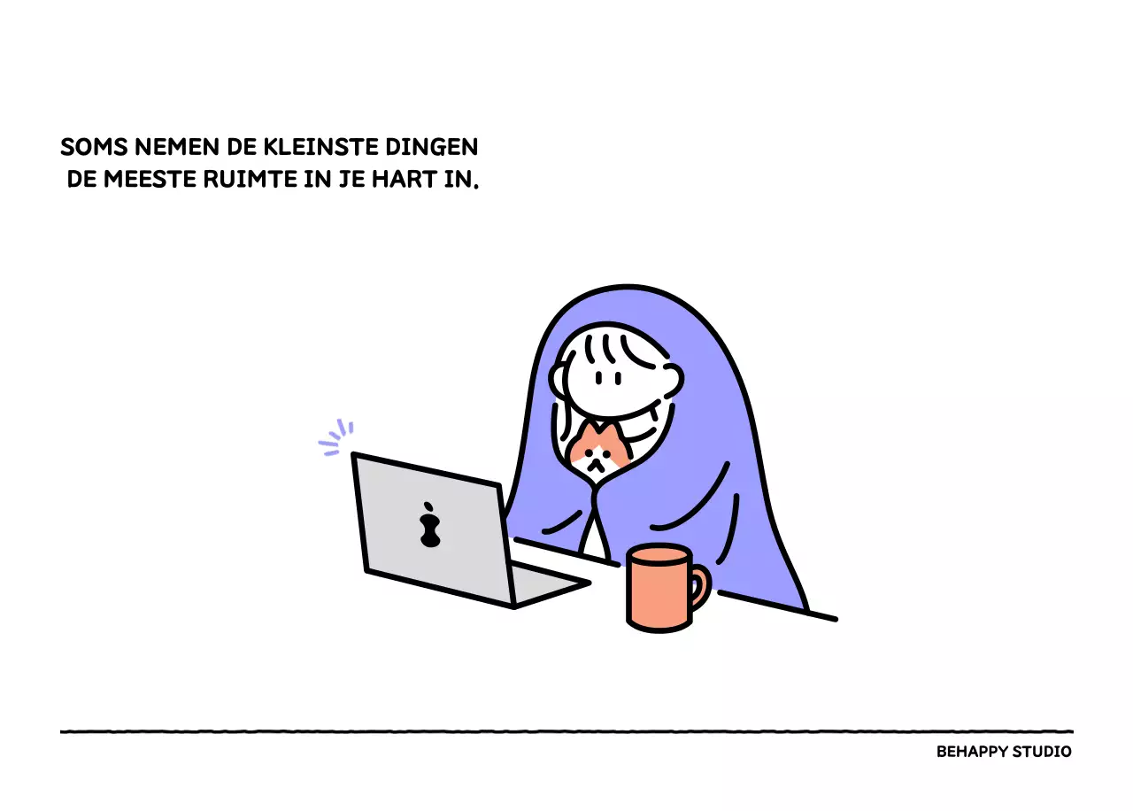 Geïllustreerde kalender met een mooie lijnstijl