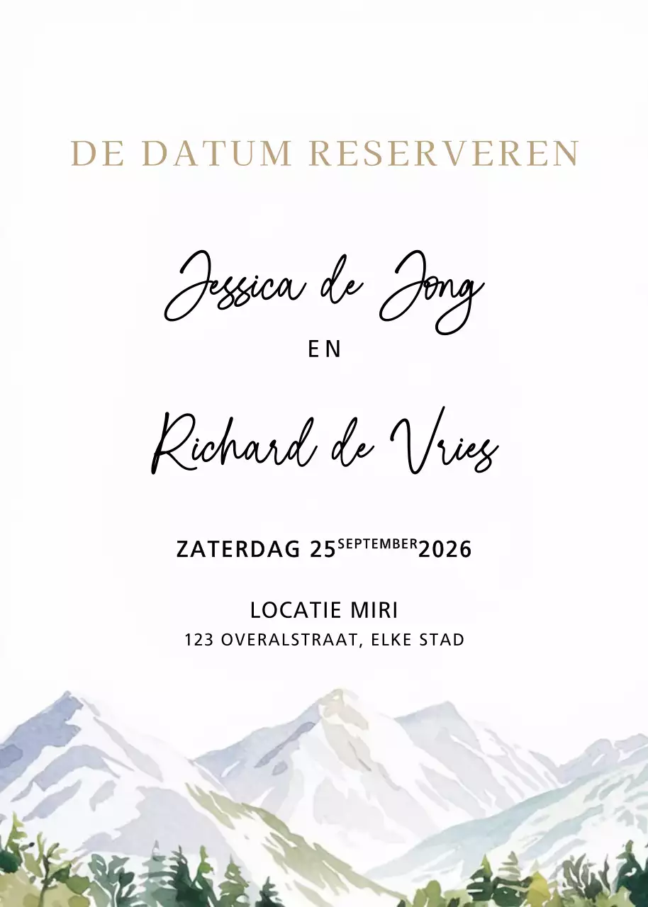 Beige elegante huwelijksuitnodiging