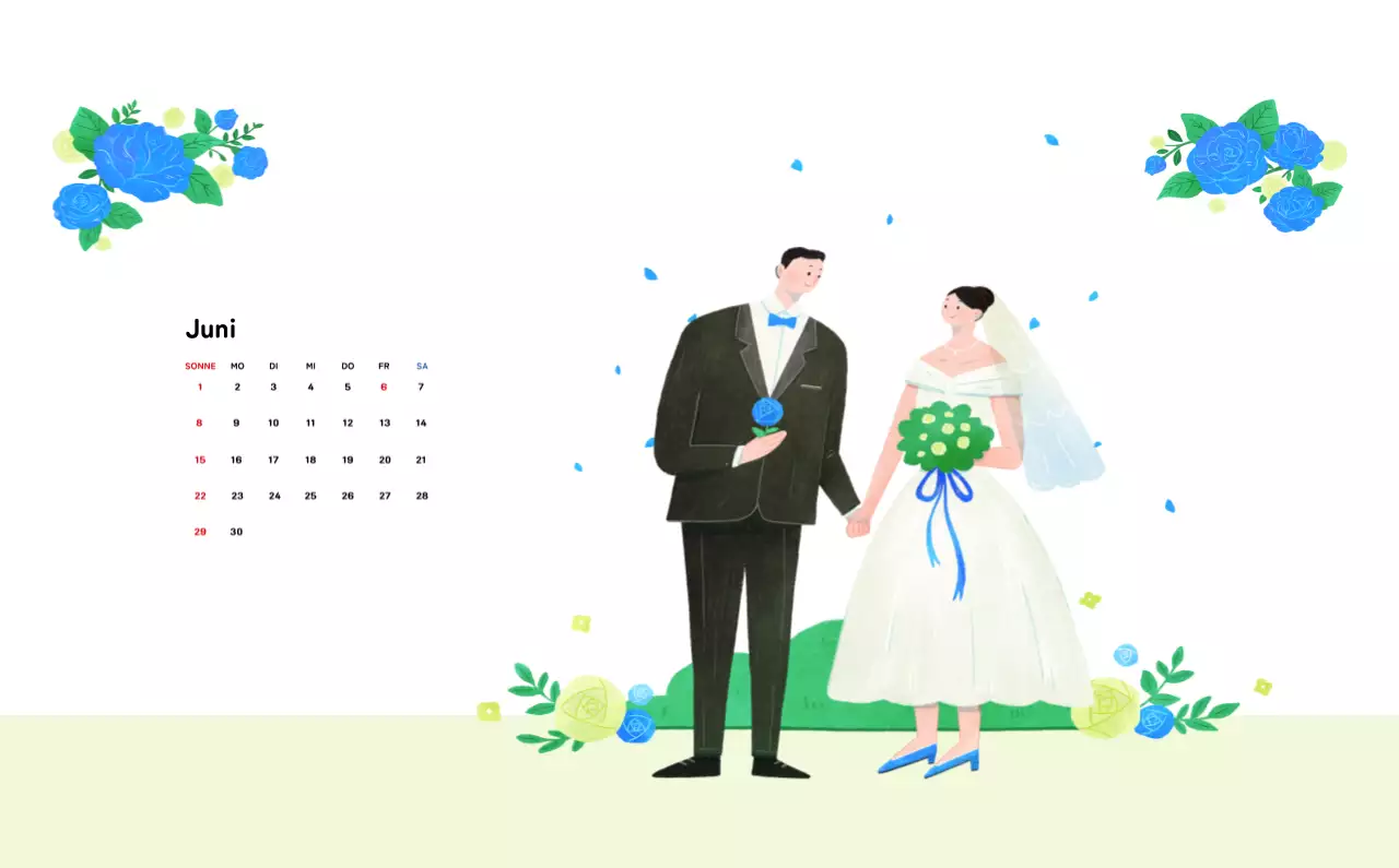 Neujahrskalender mit warmen Illustrationen