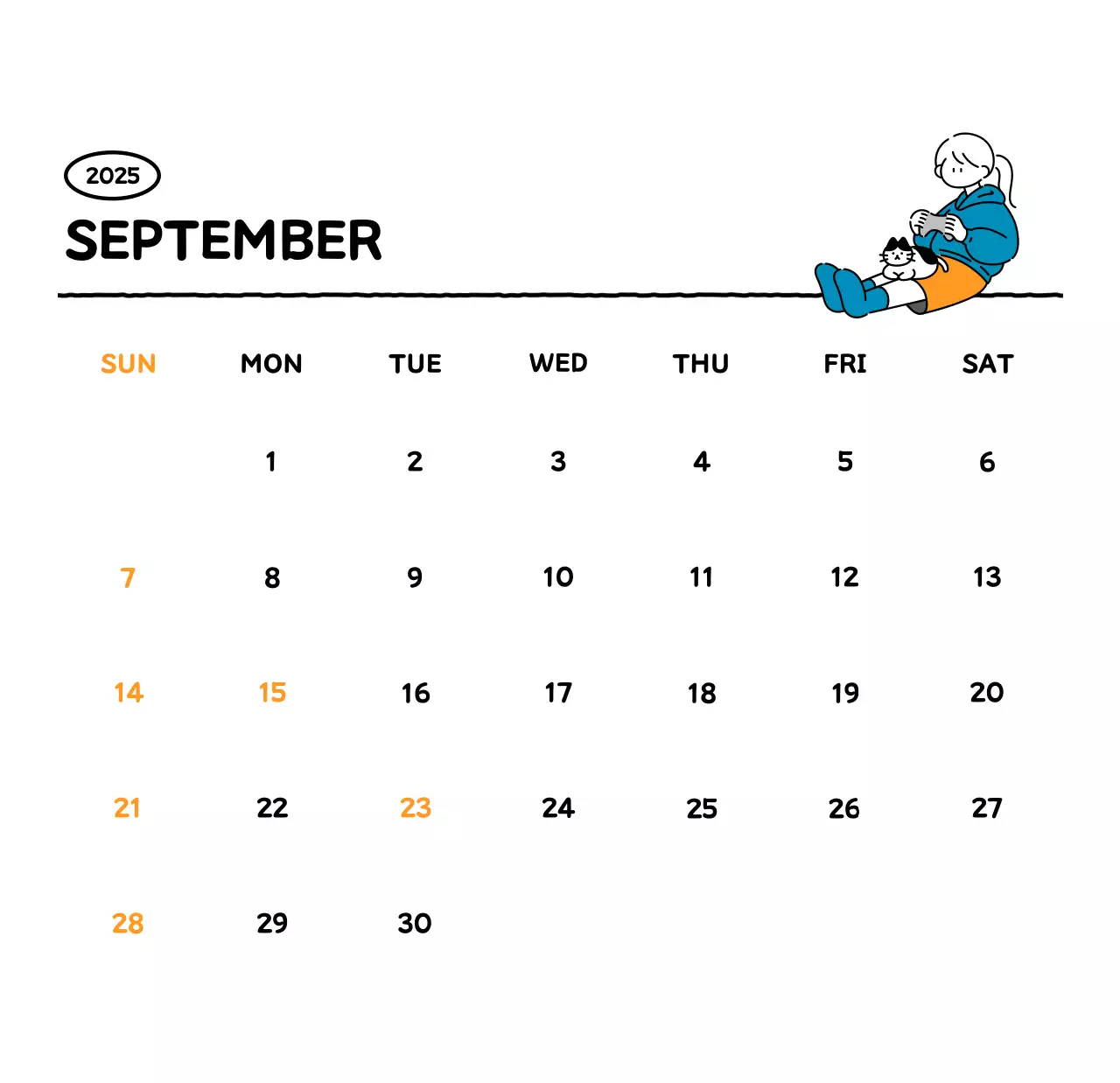 可愛らしい禅風イラストカレンダーカレンダー