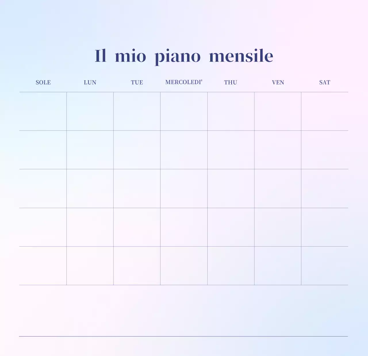 Calendario minimalista a gradi