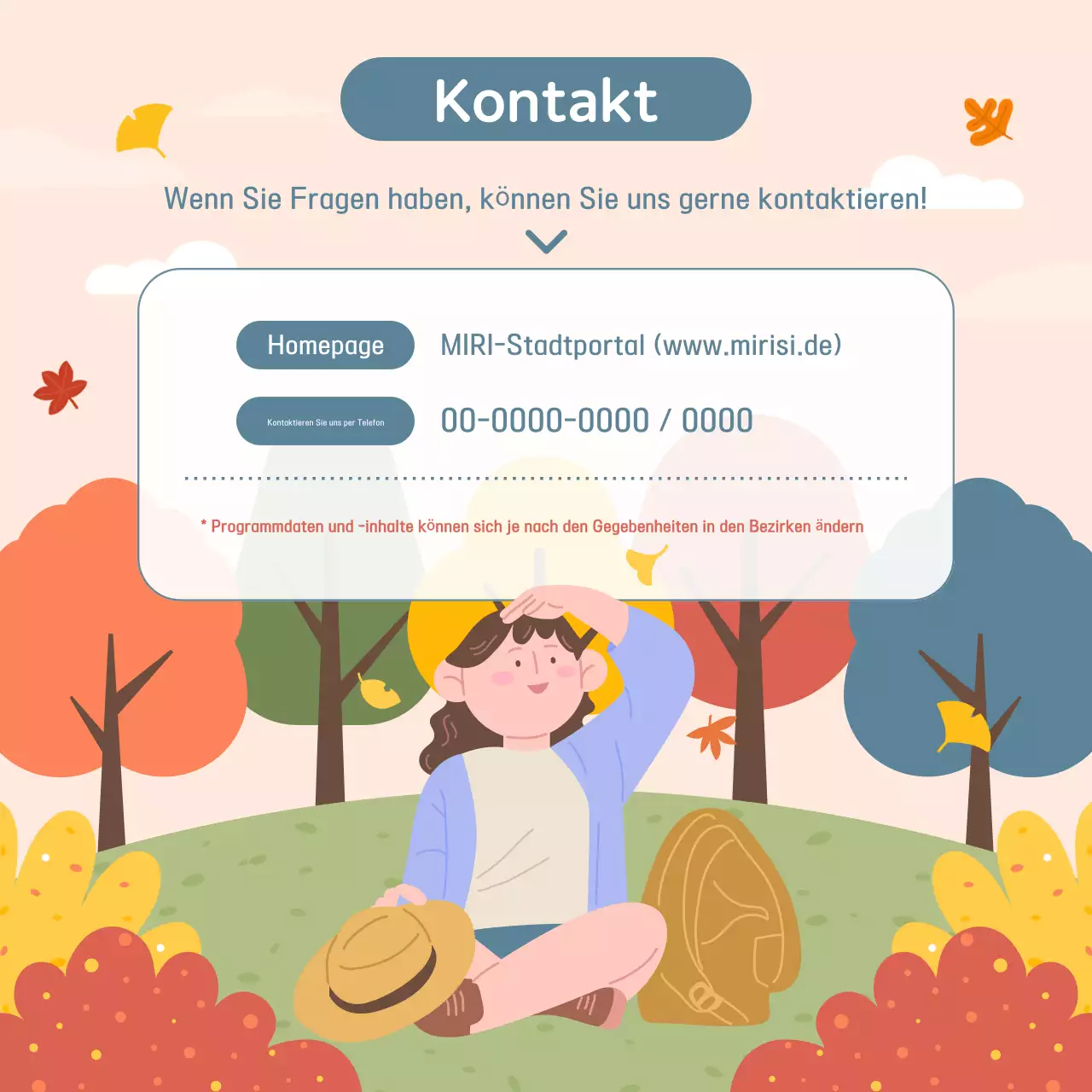 Förderung der rosa und orangefarbenen Festlichkeiten