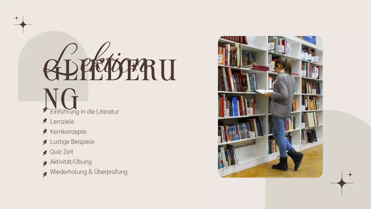 Beige Braun Minimalistische Literatur Kurs Präsentation