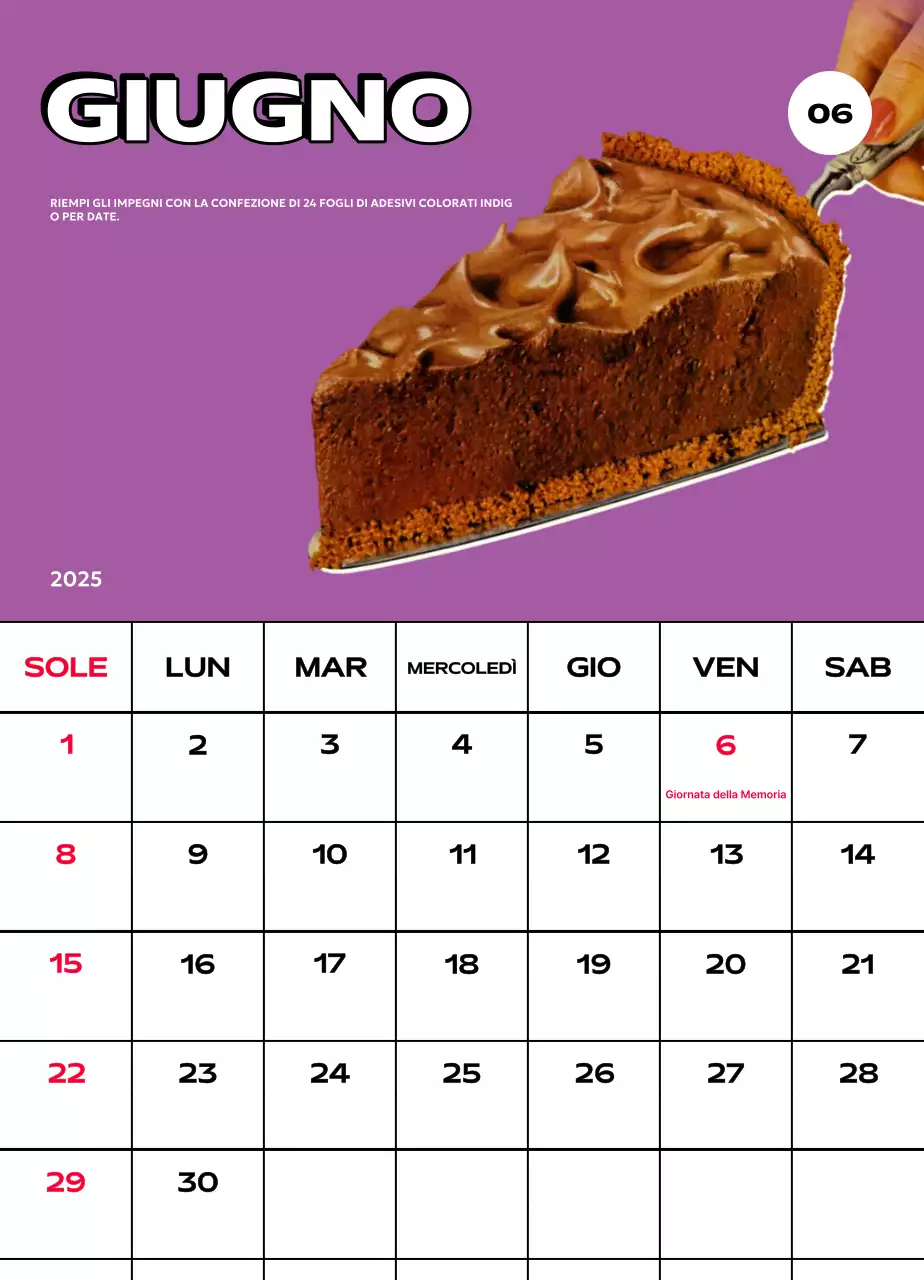 Calendari colorati con una varietà di illustrazioni retrò