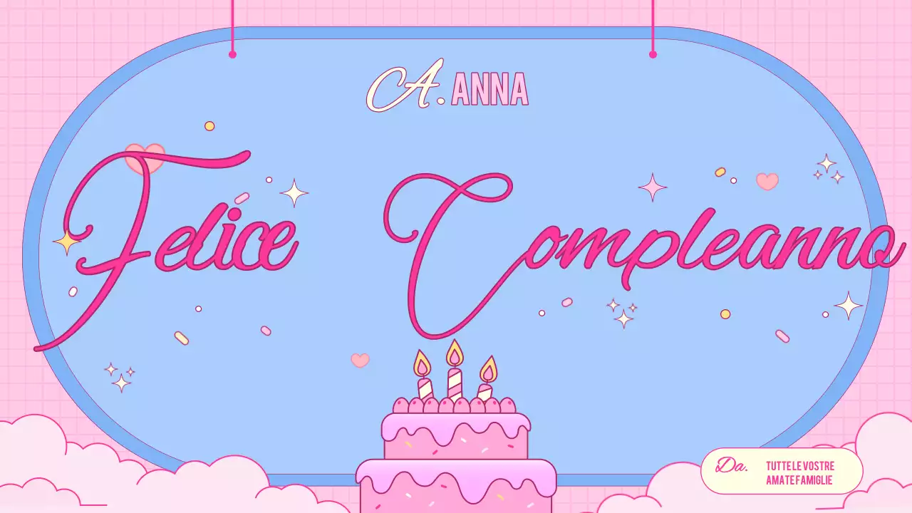biglietto di compleanno rosa di tendenza