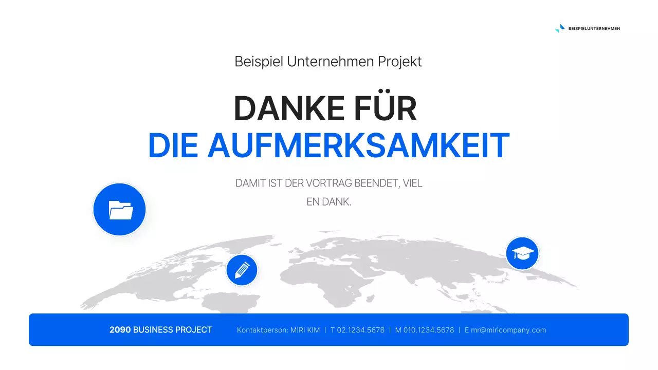 Ein einfacher globaler Geschäftsplan in Weiß und Blau