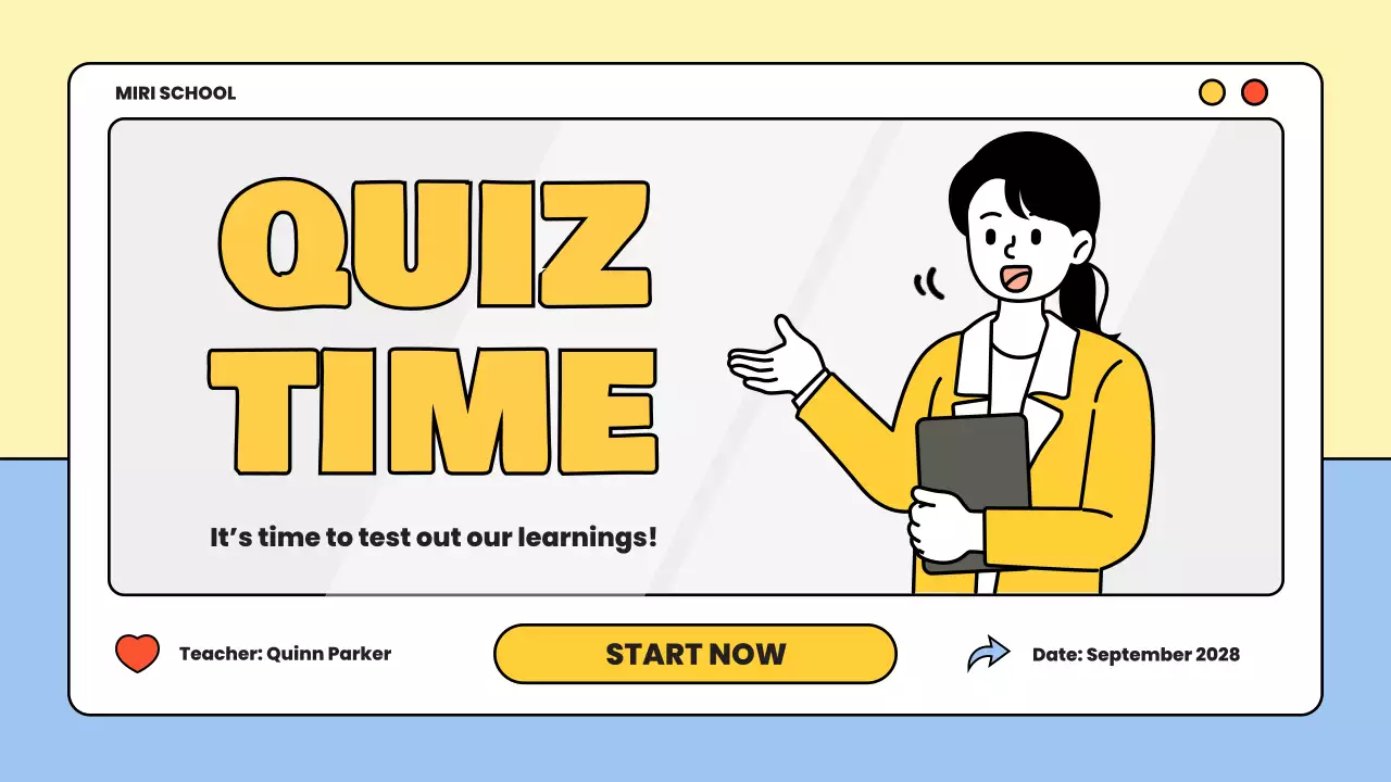 Yellow Simple Quiz Announcement Presentation