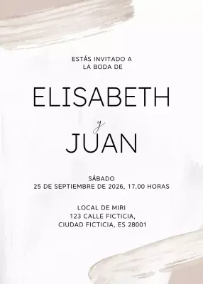 Invitación de boda elegante beige