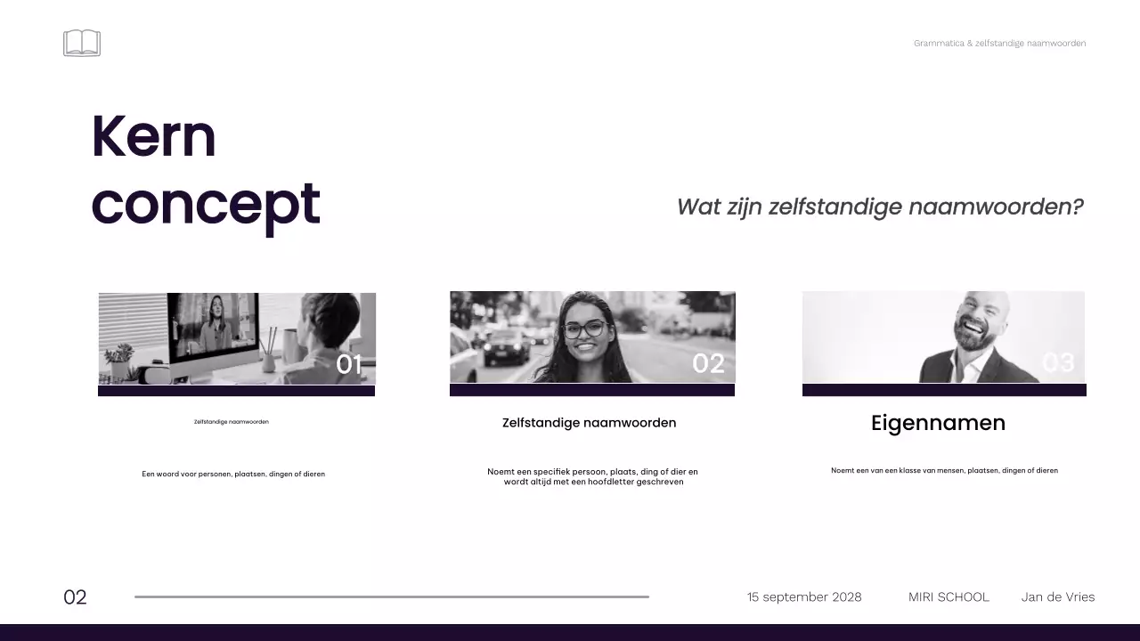 Professioneel minimalistisch 1e graad grammatica lesmateriaal
