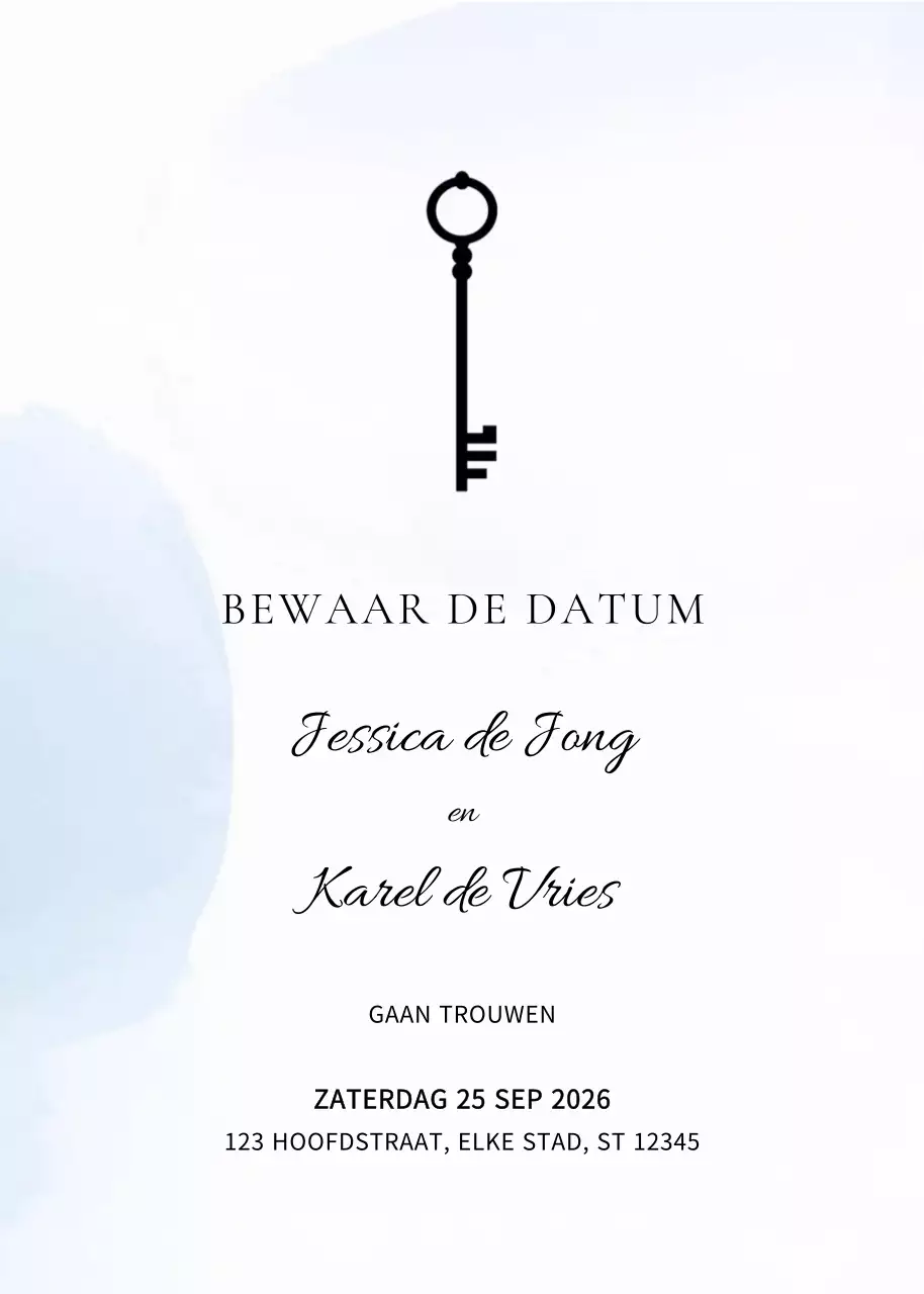 Witte minimalistische huwelijksuitnodiging