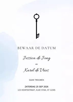 Witte minimalistische huwelijksuitnodiging