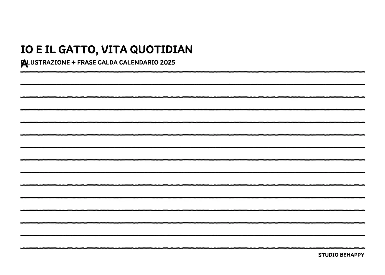 Calendario illustrato con un grazioso stile di linee
