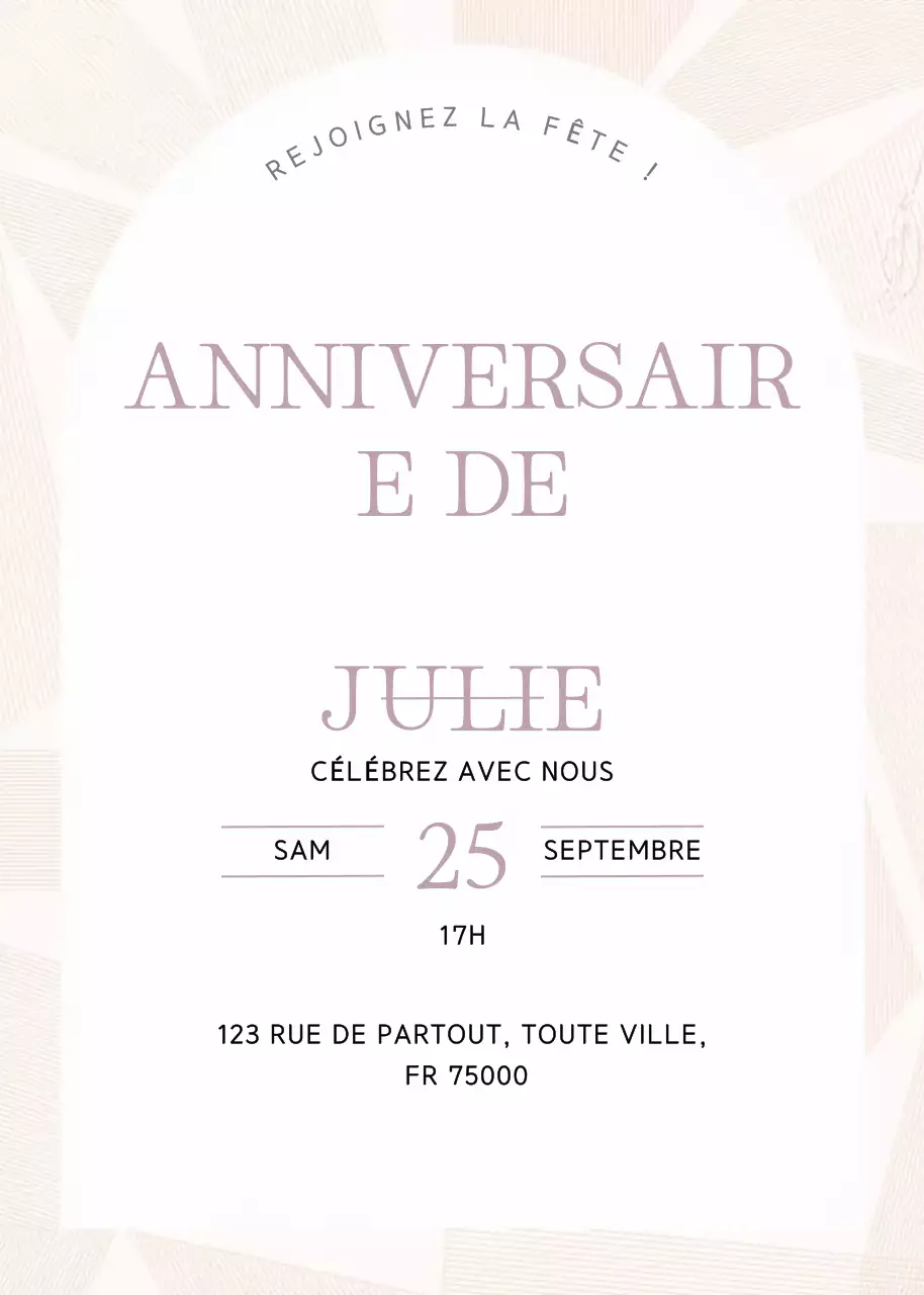 Beige Elegant Birthday Invitation
