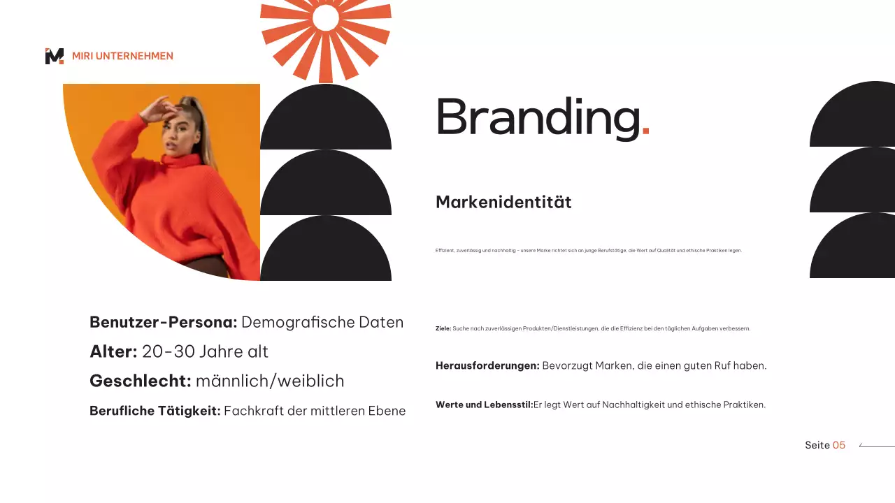 Orange-beige moderner Marketingplan geometrisch