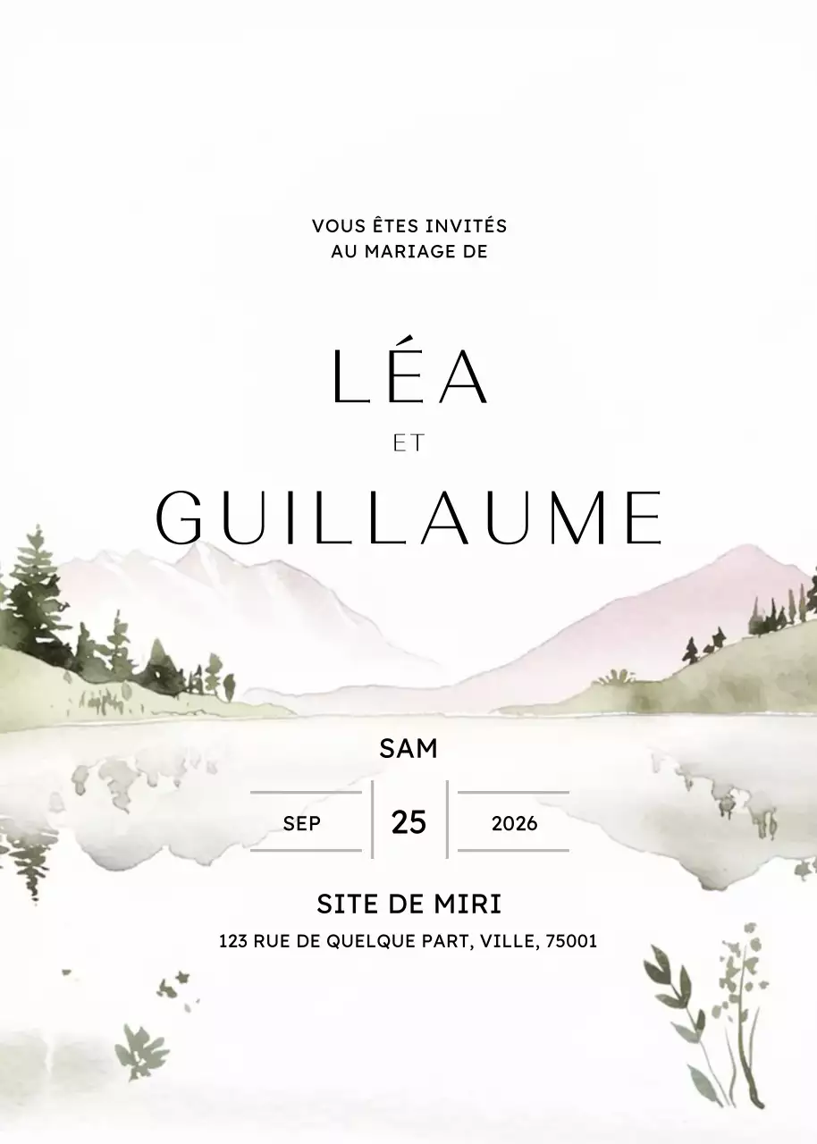 Invitation de mariage élégante et blanche