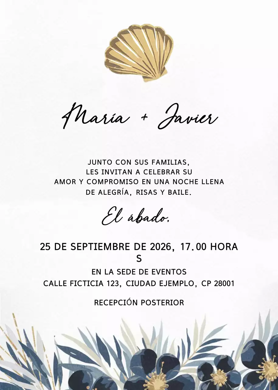 Invitación de boda Gold Elegant