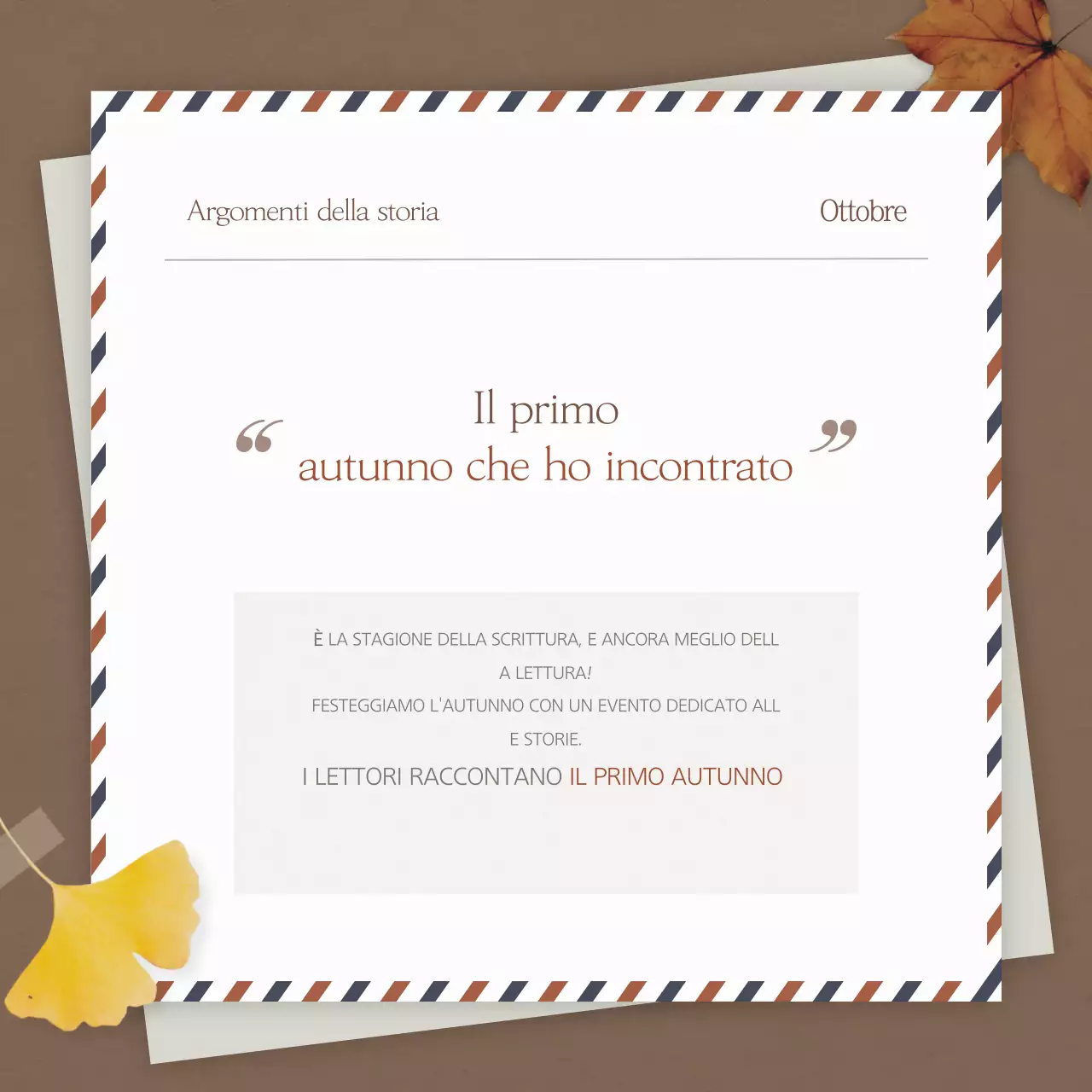 Una semplice storia autunnale in marrone per promuovere il vostro evento