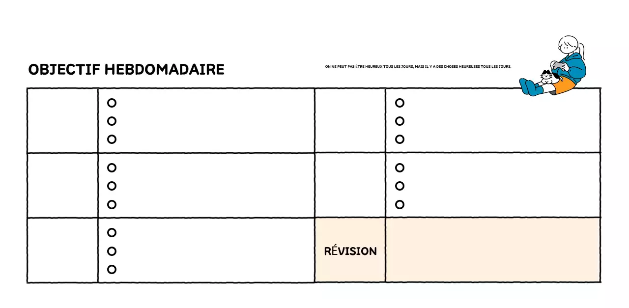 Calendrier illustré avec un joli style de lignes