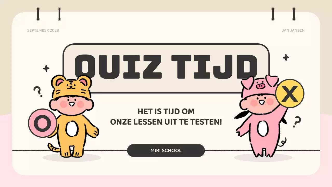 beige animatie quiz materiaal