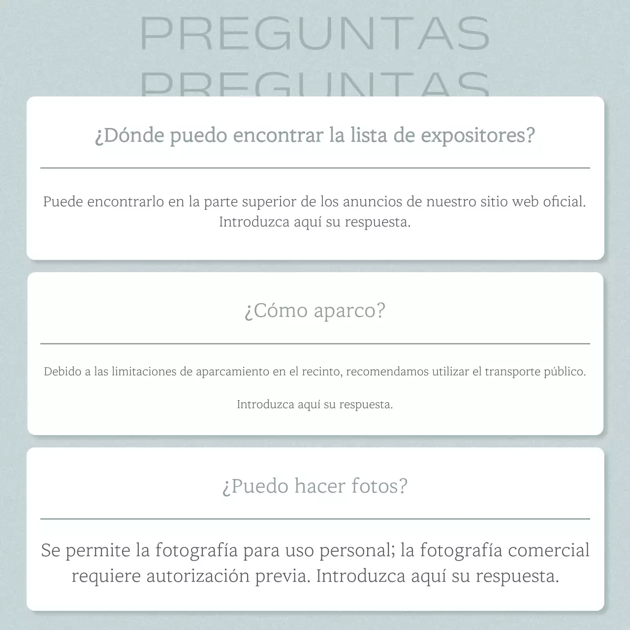 Anuncios de preguntas y respuestas grises y minimalistas