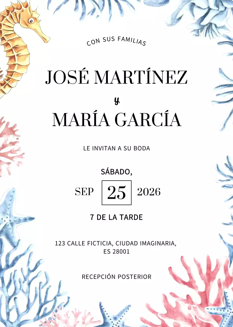 Invitación de boda elegante beige