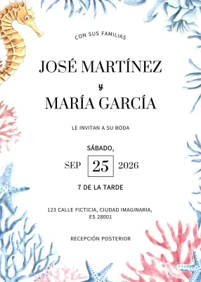Invitación de boda elegante beige