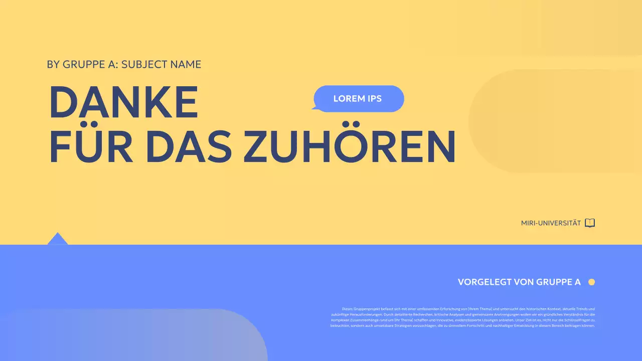 blue modern Gruppenprojektbericht