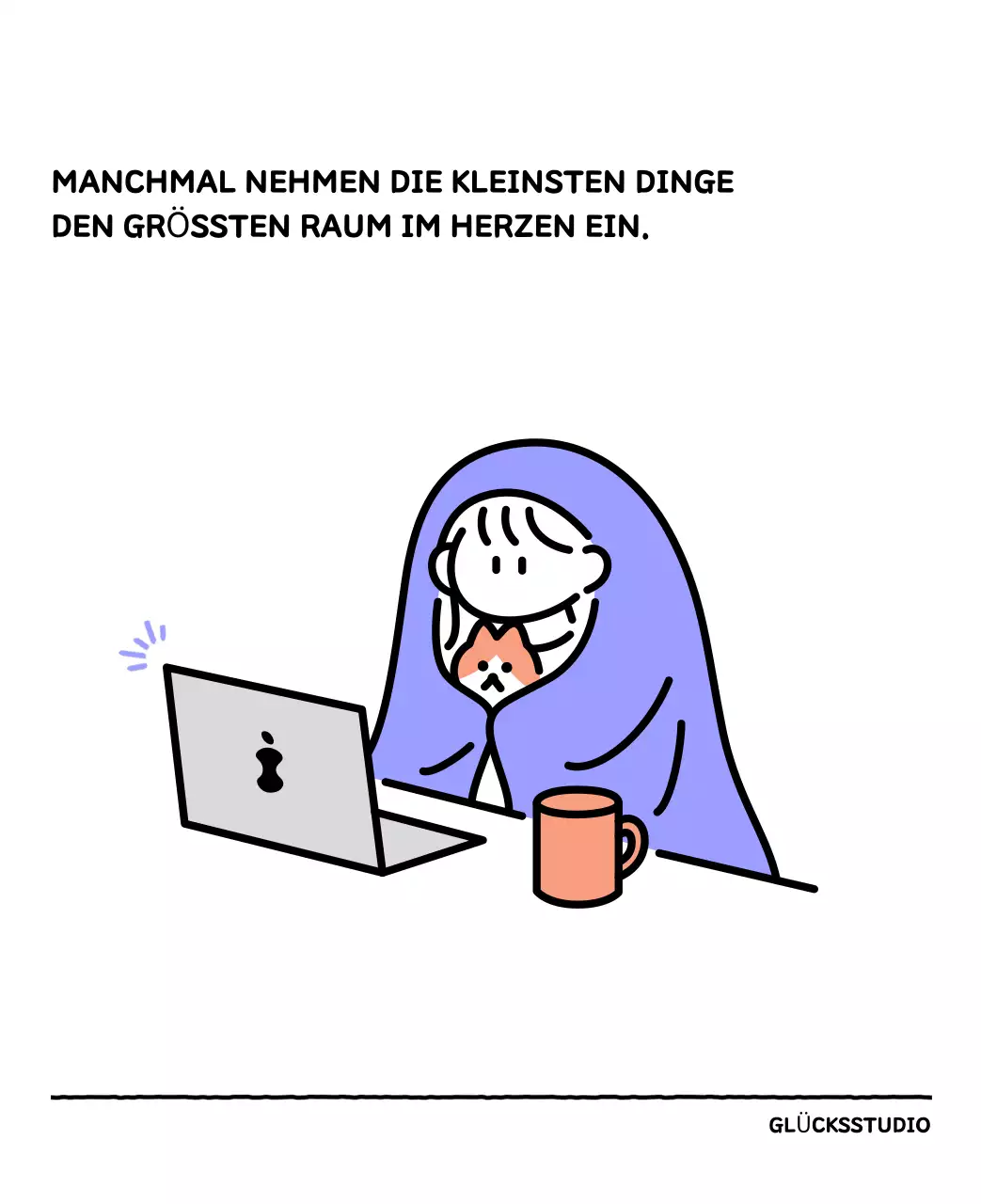 Illustrierter Kalender mit schönem Linienstil