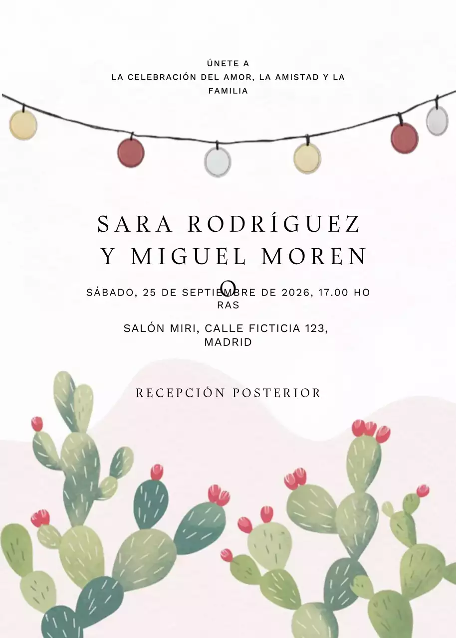 invitación de boda minimalista beige