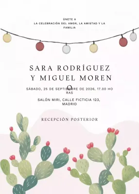 invitación de boda minimalista beige