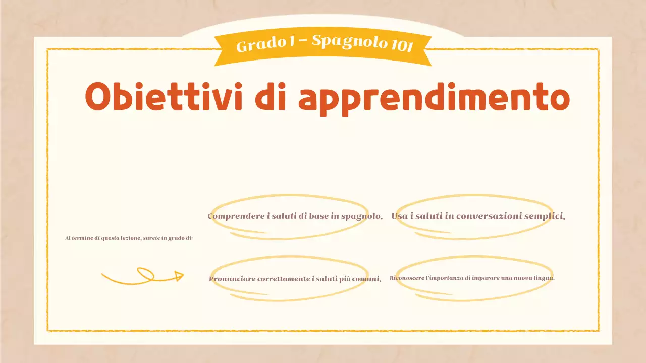 classe di lingua semplice arancione