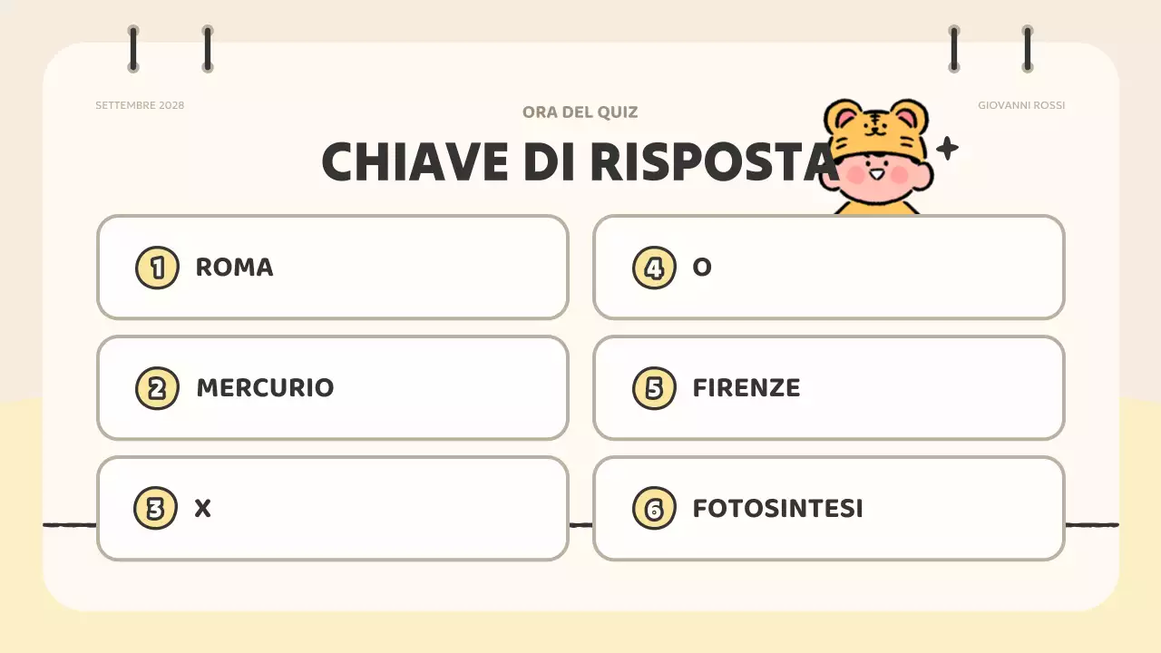 materiale per quiz di animazione beige