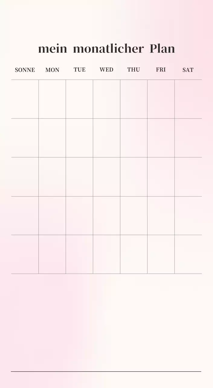 Minimalistischer Kalender mit Farbverlauf