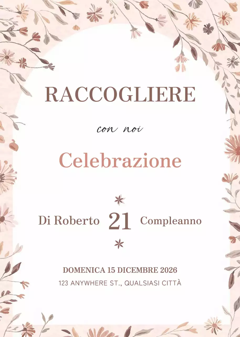Invito di compleanno elegante beige