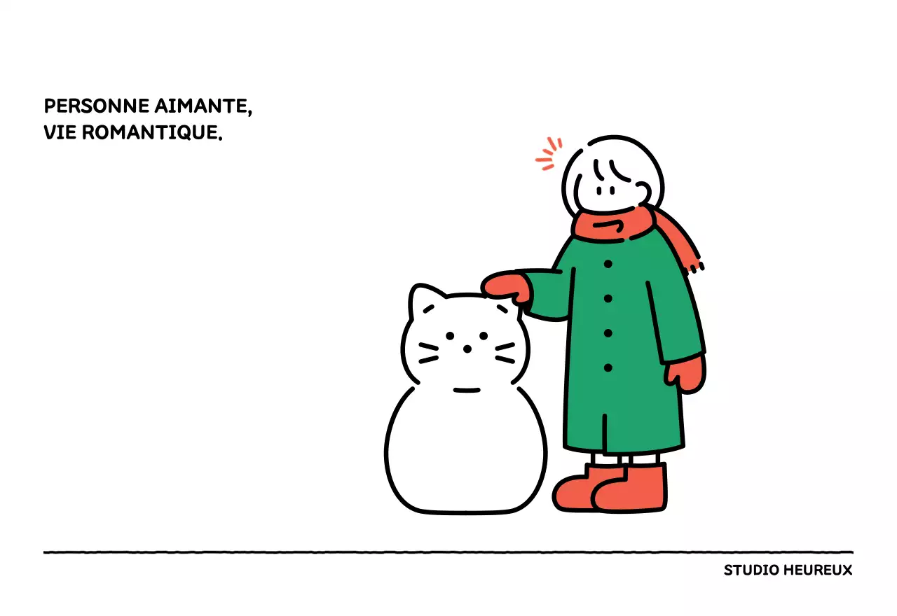 Calendrier illustré avec un joli style de lignes