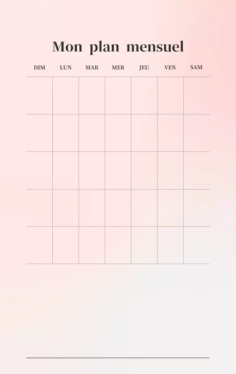 Calendrier minimaliste dégradé