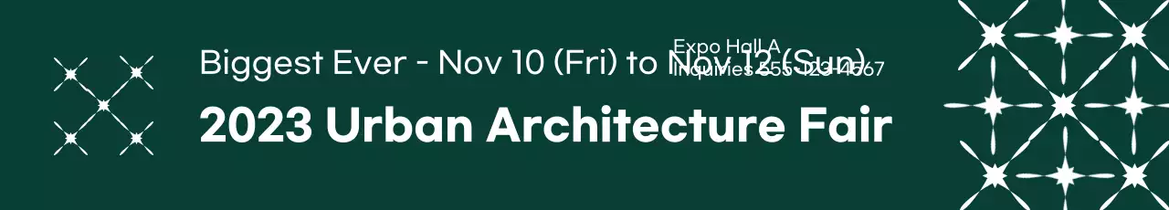 Banner de evento de arquitetura moderna verde