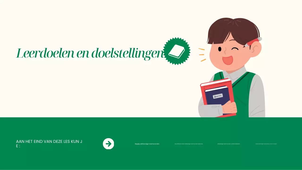 Presentatie Beige Eenvoudige grammatica en zelfstandige naamwoorden