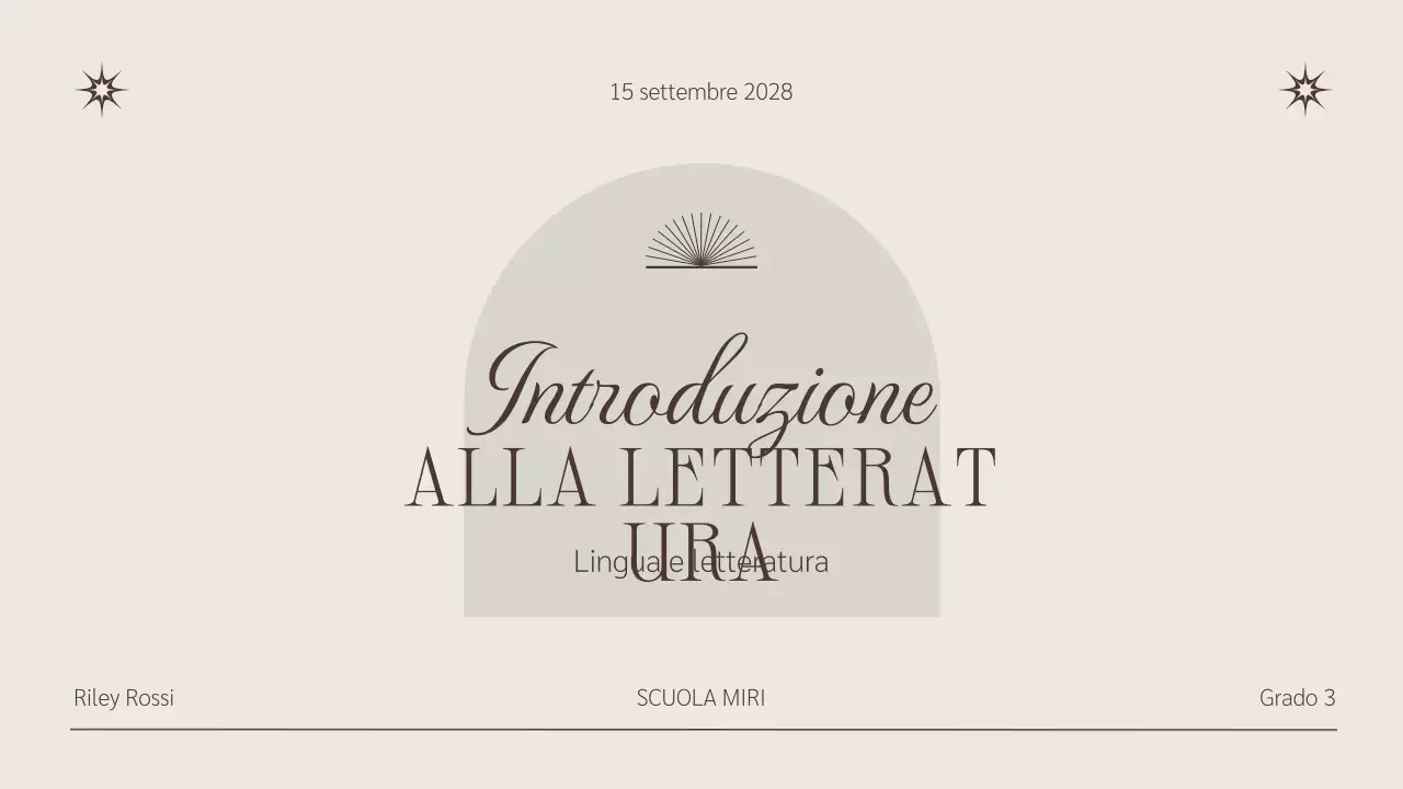 Beige Brown Presentazione del corso di letteratura minimalista