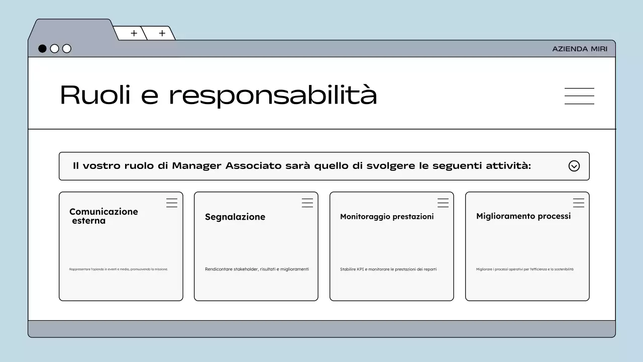 linea guida blu per i dipendenti moderni